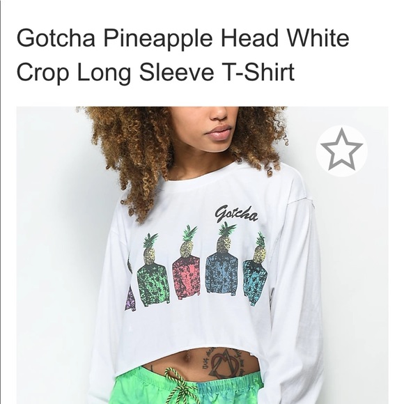 COPY - *LikeNew* Gotcha Pineapple Head White
Crop Long Sleeve T-Shirt Medium Zu… - Picture 8 of 8